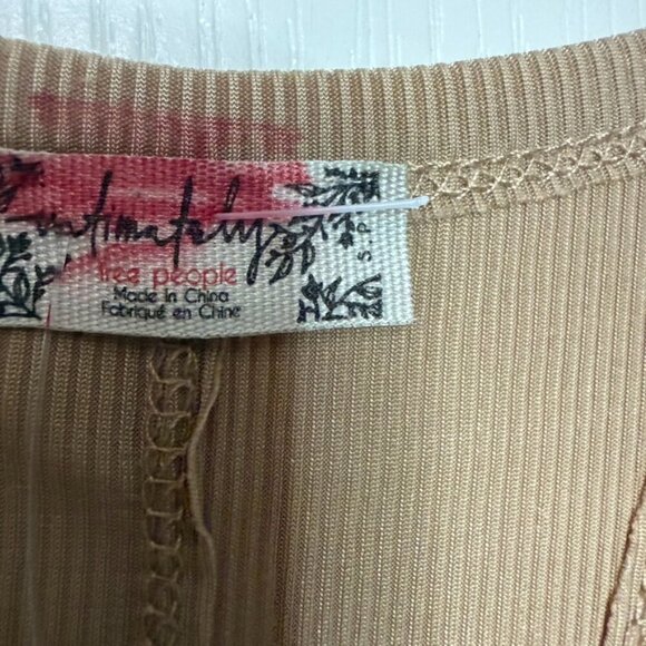 Free People That Girl Corset Bodysuit Women S Tan Stretch Lightweight Boho NWT - Picture 3 of 8